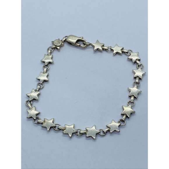 Tiffany & Co. Sterling Silver Star Chain Link Bracelet 7.75” Pouch